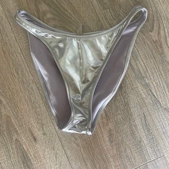 Skims silver metallic bikini set - SMALL bottoms and MEDIUM bandeau top - Picture 3 of 5